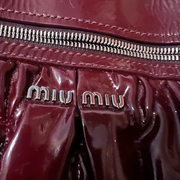 MIU MIU Gray Matelassé Ruffled Puff Leather - Picture 15 of 16